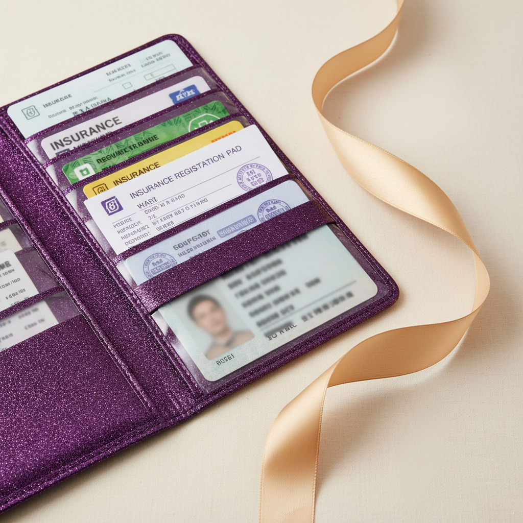 Glam In, Chaos Out: What Newer Glitter Purple Car Document Holder Gift Sets Traded Away