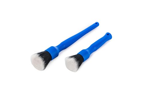 Synthetic Detailing Brush Set - Ultra-Soft Interior Car Cleaning Brushes for, Screens, Emblems, & Tight Spaces - Blue