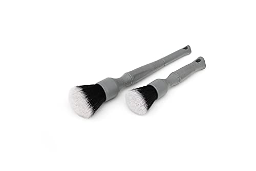 TriGrip Ultra-Soft Detailing Brush Set - Scratch-Free Cleaning for Exterior, Interior Panels, Emblems, Badges, Gauges, Infotainment Screen - Grey