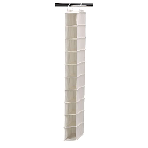 311322 Hanging Shoe Storage Organizer for Closets |10 Pocket Shelves | Natural Canvas