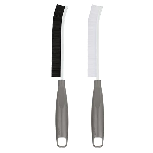 2026 NEW Ergonomic Anti-Slip Handle Grout Brush, 2Pcs Crevice Cleaning Brush, Hard Bristle Multi-Purpose Cleaning Tools, Small Cleaning Brush for Household Use Kitchen Bathroom, Right Hand