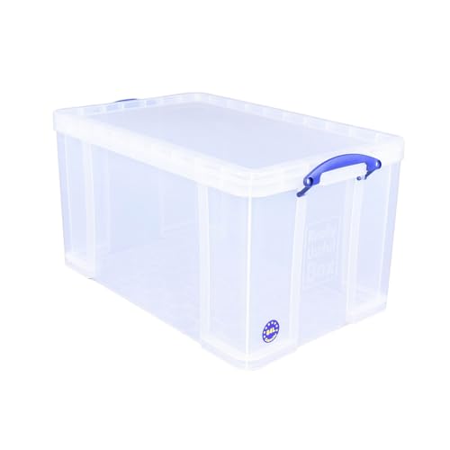 84L Stackable Plastic Storage Container with Lid, Clear