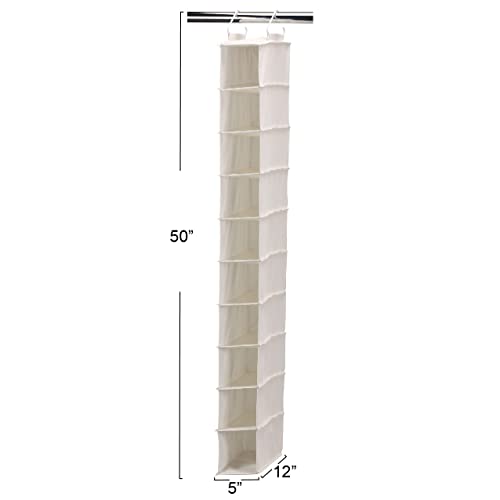 311322 Hanging Shoe Storage Organizer for Closets |10 Pocket Shelves | Natural Canvas - view 3
