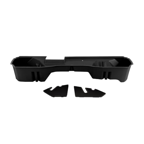DuHa 10304 Under Seat Storage fits 2014-2019 Chevy Silverado/GMC Sierra Double Cab Classic Style Body |Black Heavy-Duty Back Seat Organizer | Includes Dividers
