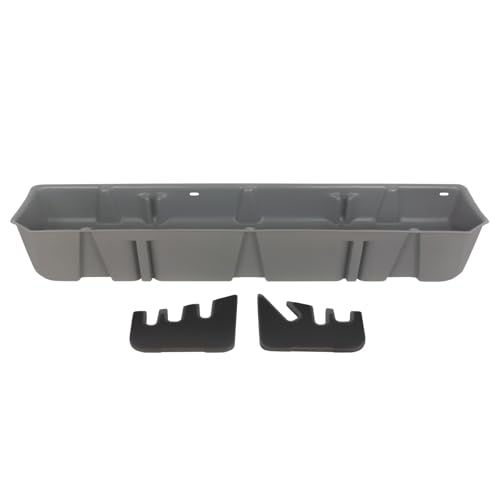 DUHA 20111 Under Seat Storage fits 2015-2026 F150 SuperCrew & 2017-2026 F250 F350 F450 F550 Super Duty Crew Cab | Light Gray Heavy-Duty Back Seat Organizer | Includes Dividers
