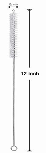 Straw Cleaner Brush for Stanley Extra Long 12 inch, Extra Wide 12mm diam for 40/30/20 oz Stanley Mug, Nylon Bristles and Stainless Steel Handle Straw Brush for 40 oz Stanley(10 PCS) - view 2