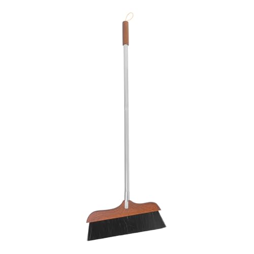 Anti-Static Floor Sweeper Broom with Horse Tail Hair Bristles and Stainless Steel Handle for Indoor Cleaning Kitchen Bathroom and Hardwood Floors