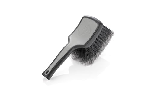ProGrip Wheel Face Brush - Ergonomic ProGrip Handle - Premium Wheel Cleaner Brush - Soft Flagged-Tip Bristles - Grey & Black