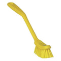 Fine Dish Brush - Heavy-Duty, Narrow, Slip-Resistant Cleaning Brush, Polypropylene, Polyester Bristle, 11 Inch, Yellow, (42876)