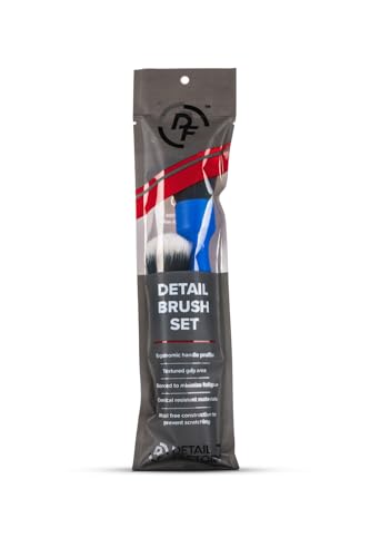 Synthetic Detailing Brush Set - Ultra-Soft Interior Car Cleaning Brushes for, Screens, Emblems, & Tight Spaces - Blue - view 3