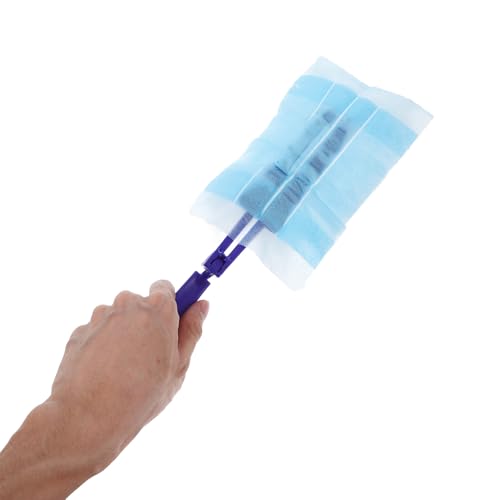 Electrostatic Duster Refills 20pcs Flat Head with Blue Short Handle and Extendable Long Handle, Microfiber Cleaning Dust Remover for Household and Desktop Cleaning - view 4