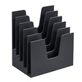 5 Section Incline File Sorter Organizer, Desktop Mail Holder, Black