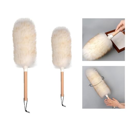 Soft Microfiber Duster Wand with Extendable Handle, Premium Wool Dusting Tool for Home and Car Cleaning(Small) - view 2