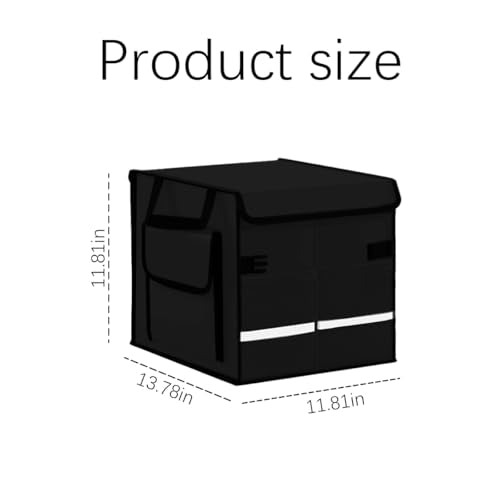 Car Trunk Organizer with Lid Collapsible Oxford Cloth Black - view 2