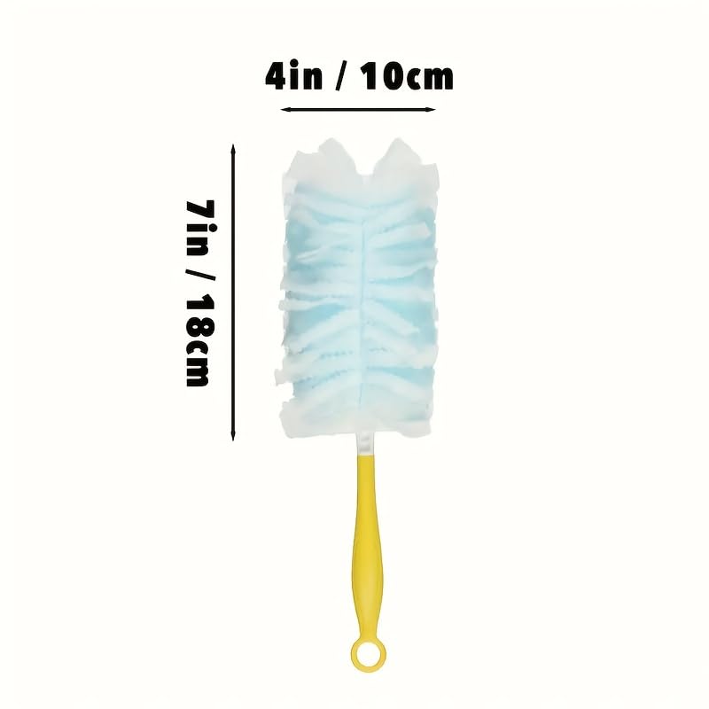 10 Pcs Duster Refills with 1 Yellow Handle, Dusting Wand 4 x 7 in with Replaceable Heads, Cleaning Duster for Home Use - view 3