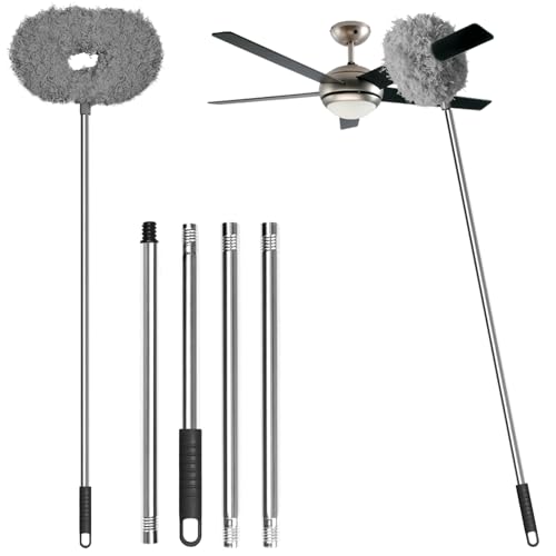 Ceiling Fan Cleaner Duster with Extension Pole, Gray 4.2FT