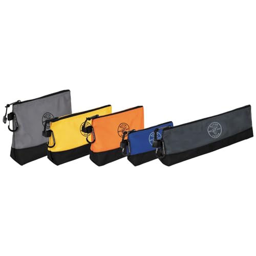 Canvas Zipper Bags and Stand-Up Tool Pouch Set with Carabiners, 4 and 5-Pack - view 5