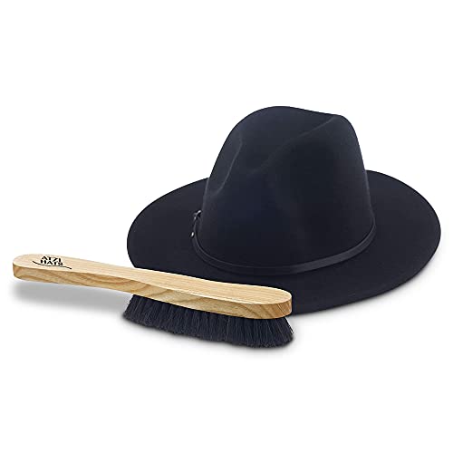 Fedora Hat Brush Lint Remover Duster Brushes for Felt Hats 100% Horse Hair (Black) Wood Brush - view 5