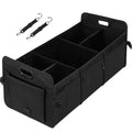 Multi Compartments Collapsible Car Trunk Organizer, 600D Waterproof Oxford Polyester 50L Car Storage with Adjustable Strap & Anti-slip Bottom, for SUV, Truck, Black New