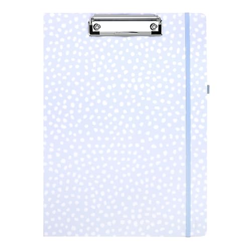 Steel Mill & Co. Cute Clipboard Folio with Notepad, Light Blue Dots