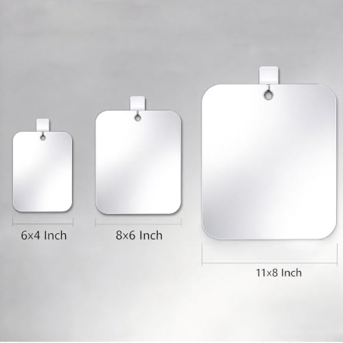Shower Mirror for Shaving,(1 Pcs 11x8 Inch) Shaving Mirror Holder NO-Drilling Waterproof, Small Wall Mounted Bathroom Accessories Camping Hanging Men - view 5