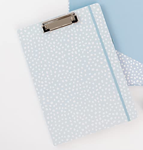 Steel Mill & Co. Cute Clipboard Folio with Notepad, Light Blue Dots - view 4