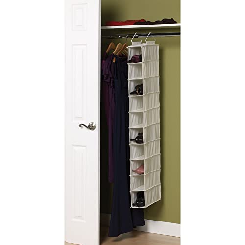 311322 Hanging Shoe Storage Organizer for Closets |10 Pocket Shelves | Natural Canvas - view 5