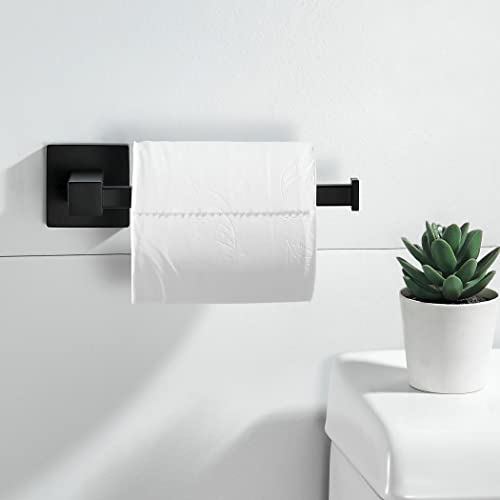 Black Toilet Paper Holder Towel Ring, Black Bathroom Hardware, Hand Towel Holder Toilet Paper Roll Holder Set, Wall Mounted Stainless Steel Bathroom Accessories, 2 PCS - view 5