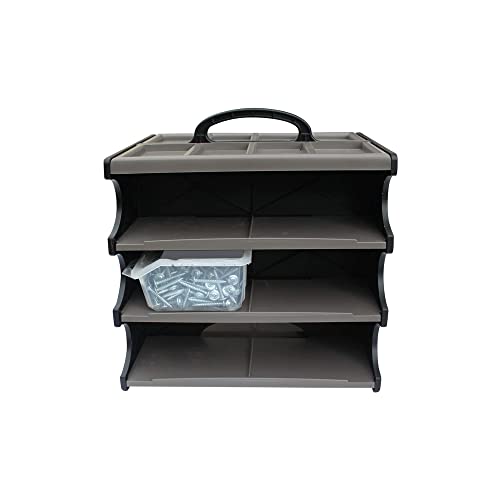 Fastner Caddy - Portable Hardware Organizer With Handle - Stackable Screw Storage - Fits Up To 12 Standard 1lb Boxes of Screws, Nails, & Other Fasteners - Workbench Organization Bins - view 6