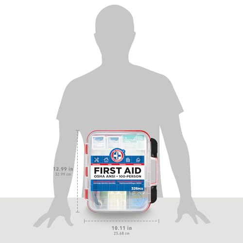 326 Pc OSHA ANSI First Aid Kit Hard Case 100 People - view 6