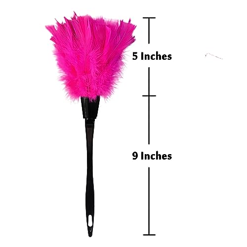 Turkey Feather Dusters for Cleaning Home Blinds Kitchen car Office, Eco-Friendly Reusable （2 pcs Rose red） - view 2