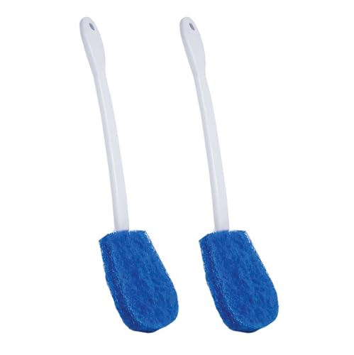 Bath & Toilet Bowl Scrubber Brush w/Comfort Handle & Hang Hole- 2 Pack