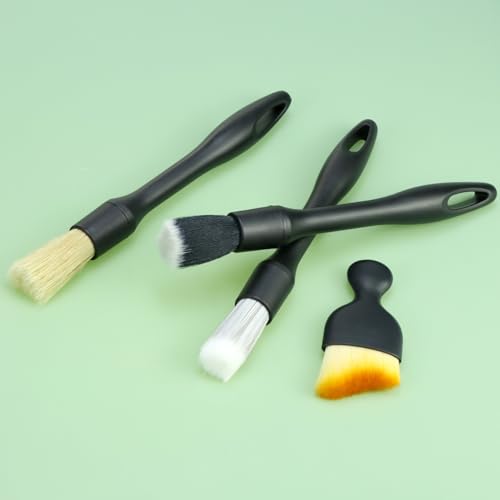 Car Detailing Brush Set for Interior & Exterior Cleaning, 7Pcs Ultra Soft to Hard Bristle Brushes for Dashboard, Leather, Wheels & Emblems, Auto Detailing Tools for Deep Car Care - view 3