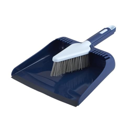 Wayclean Handheld Angled, Medium, Grey Dustpan and Brush Set, Green and Taupe