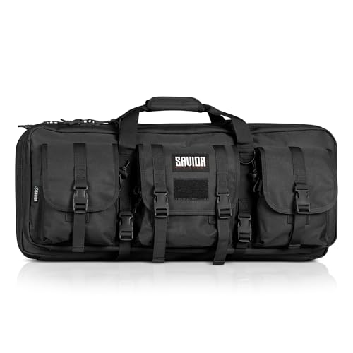American Classic Shorty Tactical Double Short Gun Case Pistol Bag, Spacious Front Pockets, Padded Shoulder Strap Included