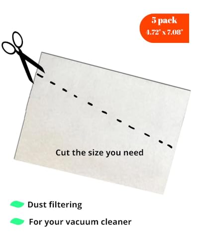 Universal Vacuum Cleaner Filter, Cuttable pad filter, Can Cut to Fit Cloth Felt Filter 12 x 18 cm Pack of 5 - view 2