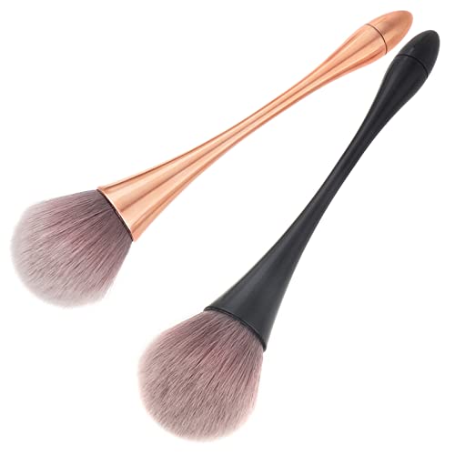 2 Pcs Nail Brushes for Cleaning Dust, Dip Powder Brush Duster Nail Art Brushs Manicure Brush Clean Up Tools for Makeup, Blush Nails Supplies
