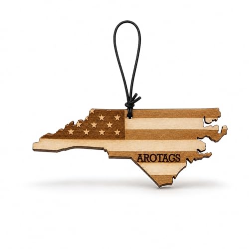 Car Air Freshener - Reusable Wood Diffuser - Hanging Odor Eliminator - North Carolina Patriot - Beach Bum Scent