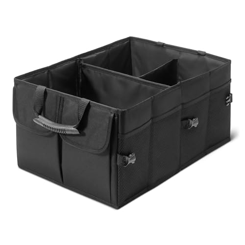 Trunk Organizer for Car, Multi-Compartment Car Storage, Foldable, 13.5 Gallon, Black