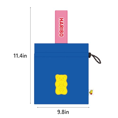 Haribo Gummy Bear Drawstring Pouch, Soft Polyester Lined Bag with Drawcord, Cute Portable Storage for Small Items - view 4