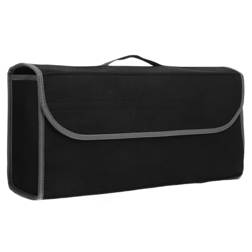 Foldable Felt Car Trunk Organizer with Strong Strap Portable Storage Bag for Groceries Cleaning Supplies and Sports Equipment 19.68In X 6.10In X 9.84In