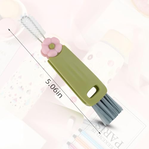 3 Pcs 3 in 1 Cup Lid Cleaning Brush Crevice Cleaning Brush for Bottle Gap 3 in 1 Cleaning Brushes for Tight Spaces Multifunctional Portable Cup Lid Cleaner Home Kitchen Cleaning Tools (Green Blue Red) - view 6