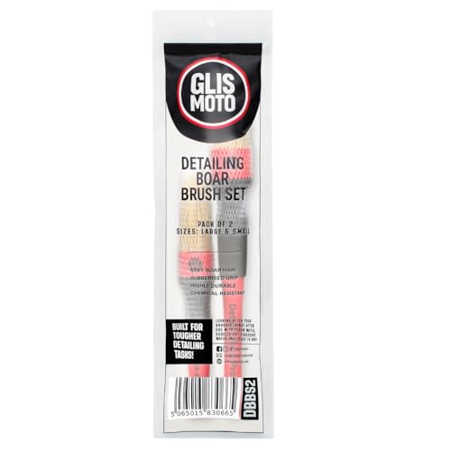 Detailing Boar Brush Set – 2 Piece Car Detailing Brushes with Stiff Boar-Style Bristles | Interior & Exterior Cleaning for Wheels, Engine Bays, Trims & Vents (17cm & 23cm) - view 3