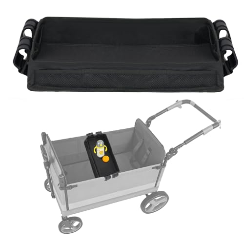 Stroller Snack Tray Attachment, Universal Stroller Organizer for Cargo Management, Non-Slip Multi-Purpose Caddy, Durable & Easy-Clean, Foldable Design for Travel, Small Size 7.5" x 15" (1-Pack)