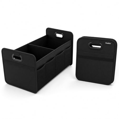 Car Trunk Organizer Foldable Waterproof Storage Caddy with Handles, Collapsible Auto Organizer for SUV, Truck, Van, Black - view 3