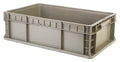 Hudson Exchange 24 x 15 x 7.5" (2 Pack) Straight Wall Handled Storage Container Tote, Gray/Brown