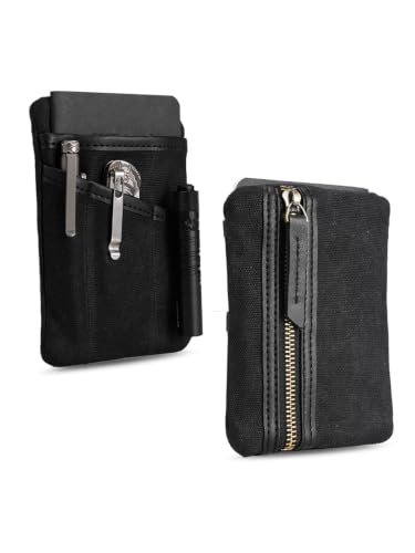 SP4 EDC Pouch, Waxed Canvas Pocket Organizer, Zippered Tool Bag