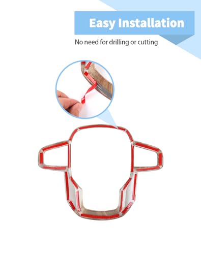 Wood Grain Steering Wheel Panel Trim Cover fit for GMC-Sierra 1500 2019-2025 & GMC-Sierra 2500HD/3500HD 2020-2024, for GMC-Yukon 2021-2024 - view 4