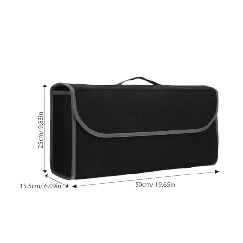 Foldable Felt Car Trunk Organizer with Strong Strap Portable Storage Bag for Groceries Cleaning Supplies and Sports Equipment 19.68In X 6.10In X 9.84In - view 6
