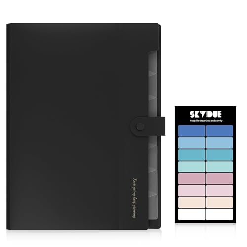 Accordion File Organizer, Expanding File Folder with 8 Pockets, Portable Document Paper Organizer, Letter/A4 Size Filing Folder，School Office Supplies Hospital Bag Essentials Black - view 3